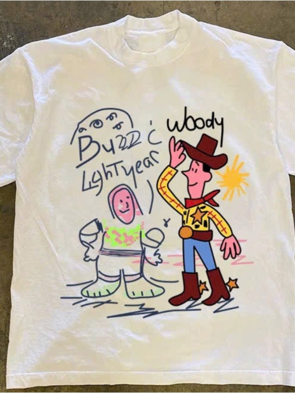 White Toy Story Graphic Tee featuring Woody & Buzz Lightyear